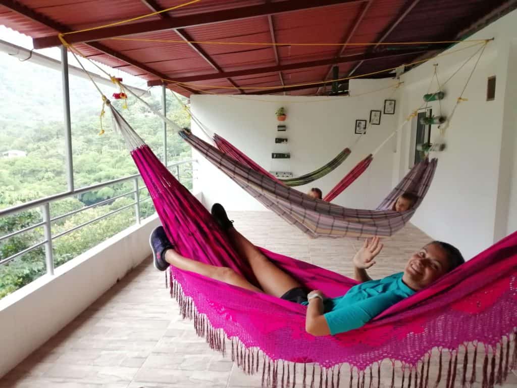 Hamacas en el Hostel de Minca.