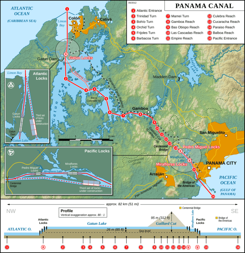 Mapa del Cruce del Canal.